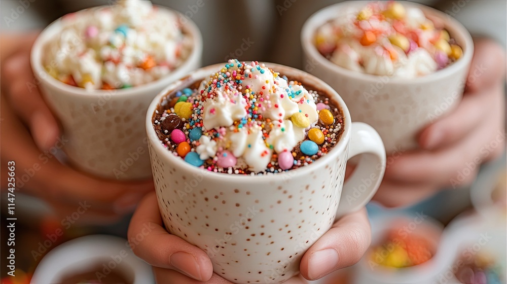 Kids may enjoy a kid-friendly hot chocolate bar with kid-sized mugs with sprinkles and gummy bears as toppings. Kids may enjoy a kid-friendly hot chocolate bar with kid-sized mugs with sprinkles and gummy bears as toppings.
