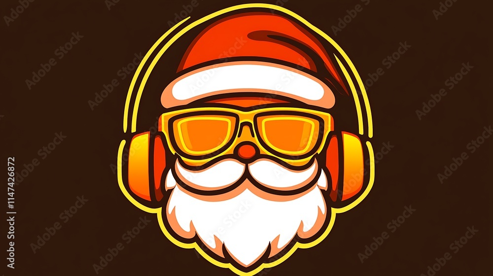 Cool Santa Claus Wearing Headphones And Sunglasses Cool Santa Claus Wearing Headphones And Sunglasses