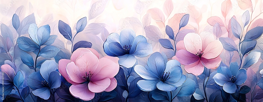 Elegant Lavender Floral Pattern Design Elegant Lavender Floral Pattern Design