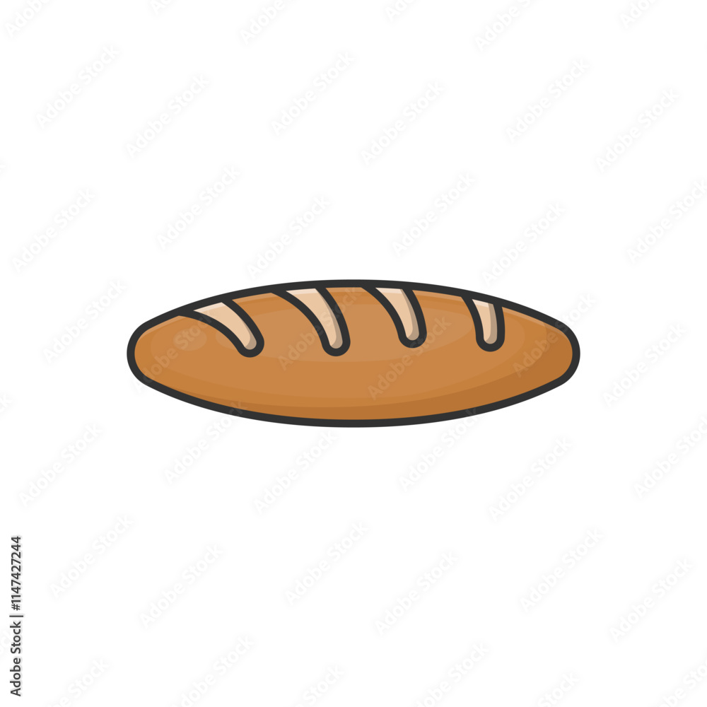 Illustration Of A Freshly Baked Loaf Of Bread On White Background Illustration Of A Freshly Baked Loaf Of Bread On White Background