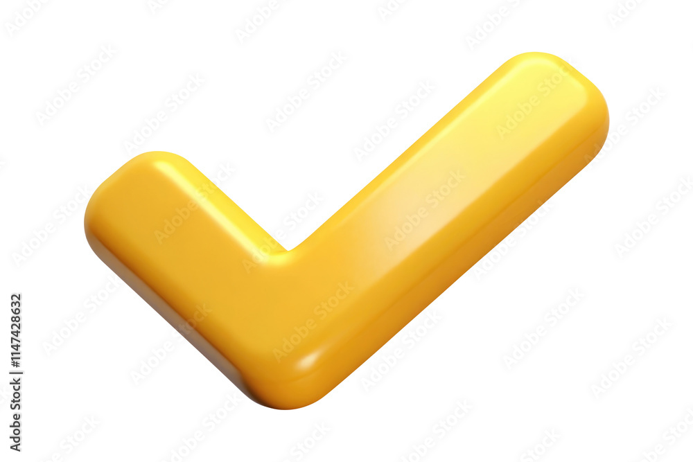check mark button plastic 3d icon in cartoon plastic style minimal isolated on transparent white background, clipping path