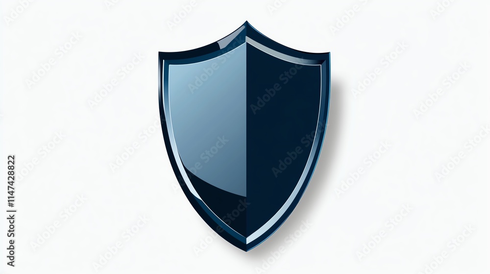 Glossy shield icon on white isolated background. Glossy shield icon on white isolated background.