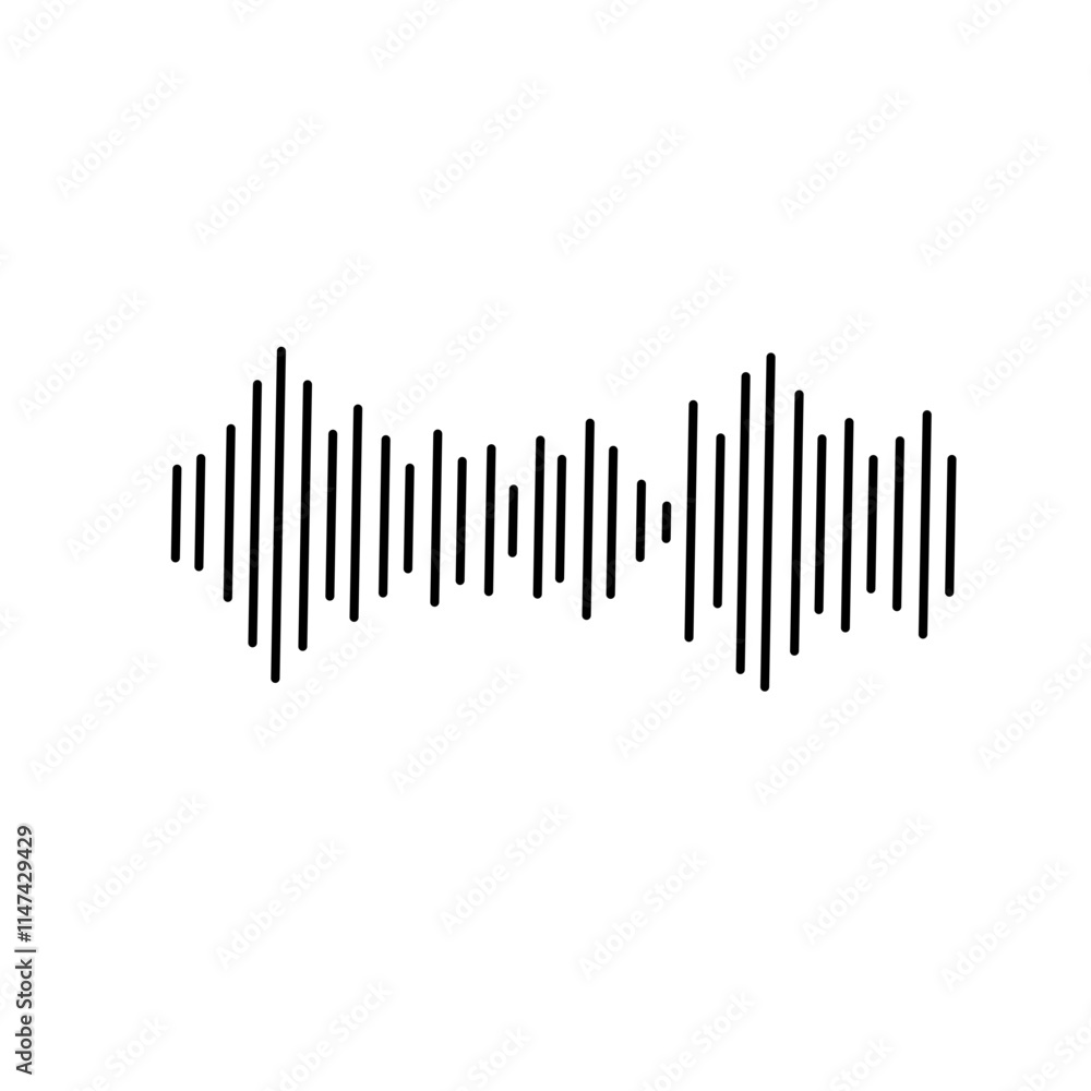 Sound waves and audio soundwave vector icon Sound waves and audio soundwave vector icon