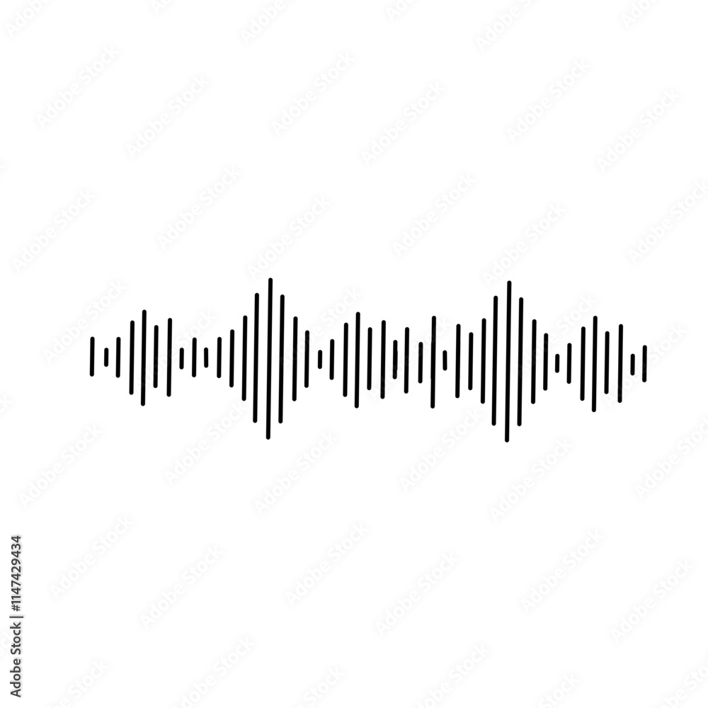 Sound waves and audio soundwave vector icon Sound waves and audio soundwave vector icon