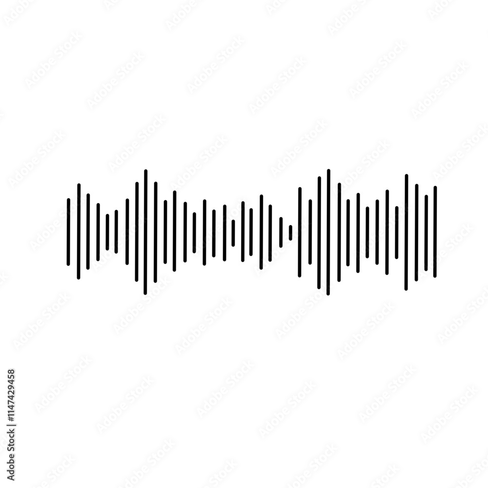 Sound waves and audio soundwave vector icon Sound waves and audio soundwave vector icon