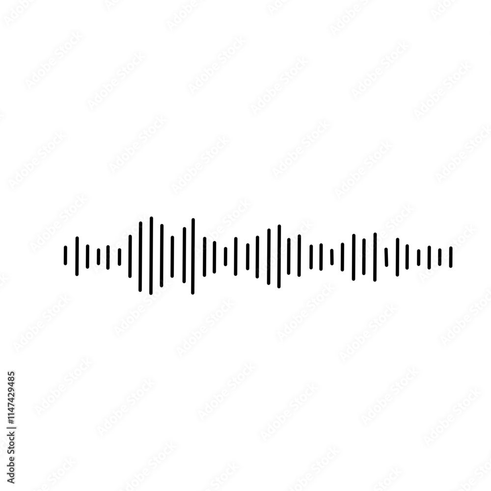 Sound waves and audio soundwave vector icon