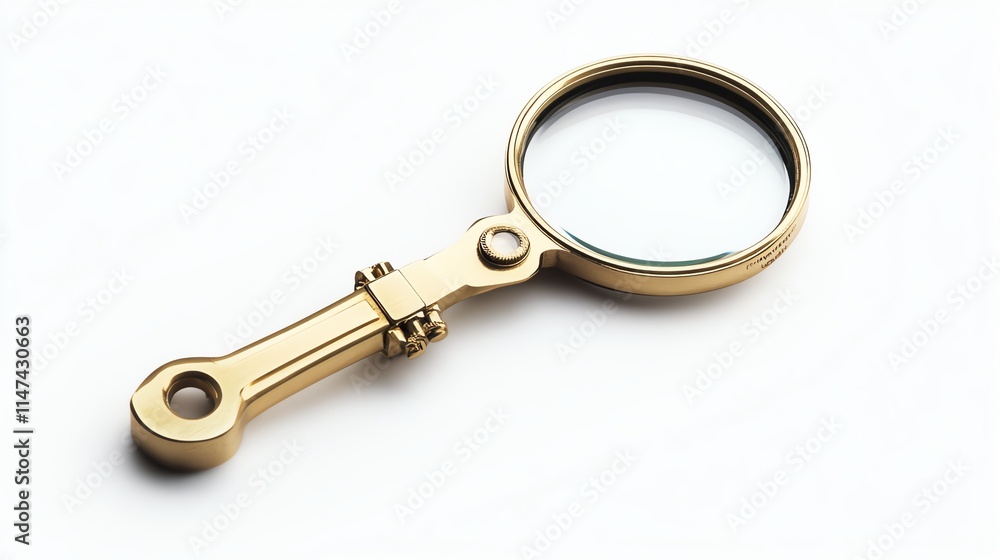 Gold magnifying glass isolated on a white background Gold magnifying glass isolated on a white background