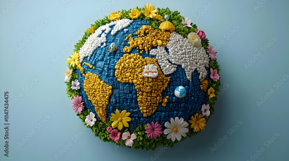 Floral Globe: A World of Beauty, Spring Blooms, Colorful Flowers, Nature's Wonders, Artistic Creation, Global Harmony, Earth's Beauty, Vivid Colors, Intricate Design, Handmade Crafts Floral Globe: A World of Beauty, Spring Blooms, Colorful Flowers, Nature's Wonders, Artistic Creation, Global Harmony, Earth's Beauty, Vivid Colors, Intricate Design, Handmade Crafts