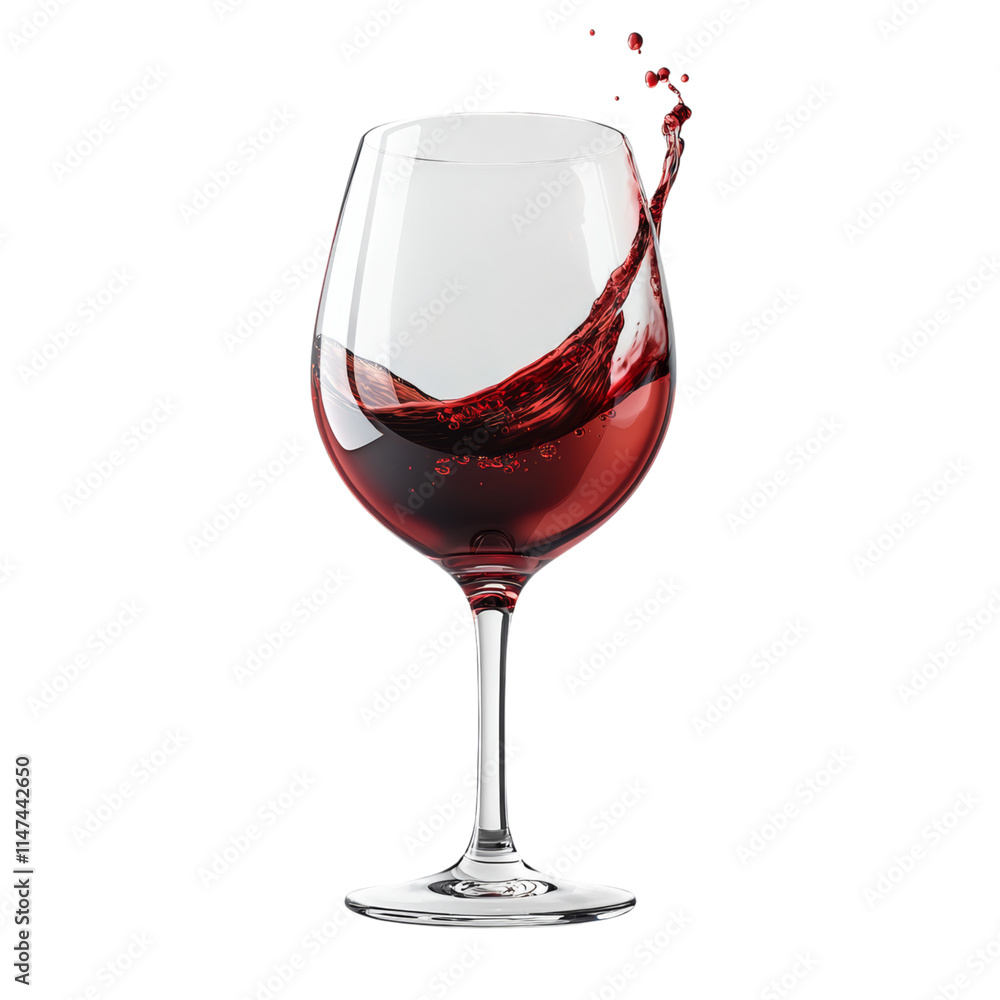Red Wine Splash in Elegant Glass Isolated on transparent background Red Wine Splash in Elegant Glass Isolated on transparent background