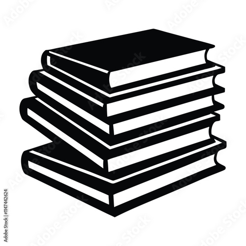 stack of books isolated