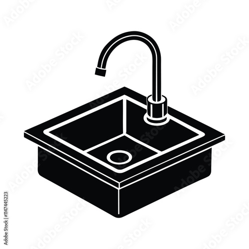 kitchen sink on with white background.
