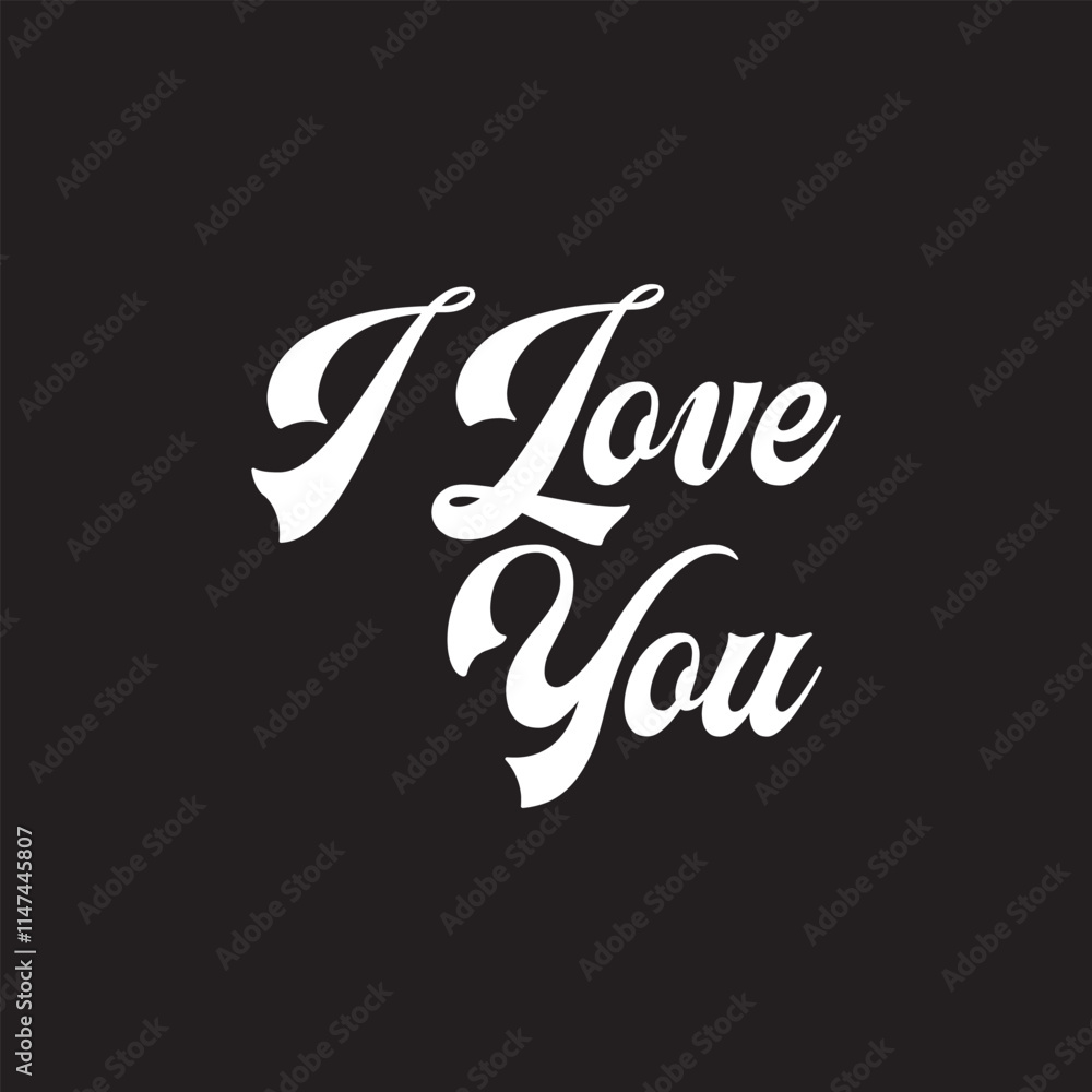 Fototapeta premium I Love you -. Great lettering and calligraphy for greeting cards, stickers, banners, prints etc. vector illustration