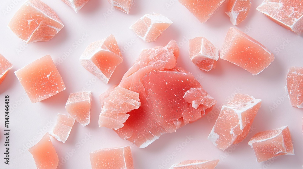 Fototapeta premium A clean and detailed close-up of fresh raw chicken breast, with visible natural patterns and a vibrant appearance.