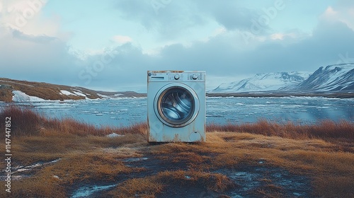 Consumer washing machines and white goods in the Arctic wilderness  photo