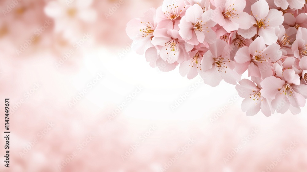 Soft and Elegant Rendering of Pink Cherry Blossom with Gentle Background Blur Soft and Elegant Rendering of Pink Cherry Blossom with Gentle Background Blur