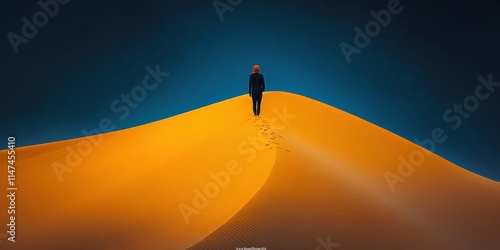 Exploring the Majestic Sand Dunes Desert Landscape Stunning Vibrant Sunset Wide Angle View Serenity and Adventure Combined in Nature’s Breathtaking Beauty