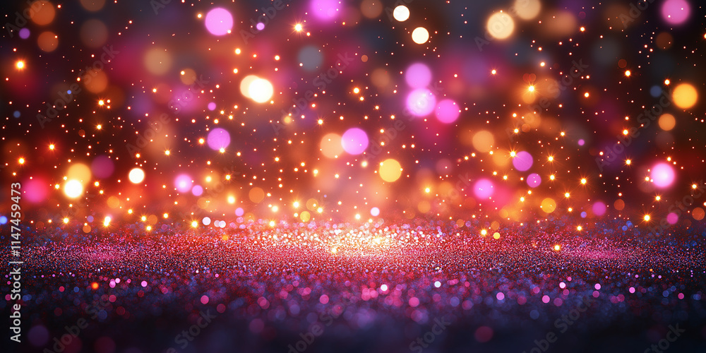 Vivid glitter and bokeh background with golden and pink sparkles creating a vibrant and dynamic design Vivid glitter and bokeh background with golden and pink sparkles creating a vibrant and dynamic design