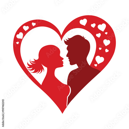 couple with heart a romantic valentine s day silhouette.