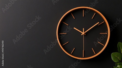 Wallpaper Mural Minimalist wall clock on dark background. Torontodigital.ca