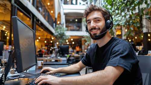 Focused Call Center Agent
 photo