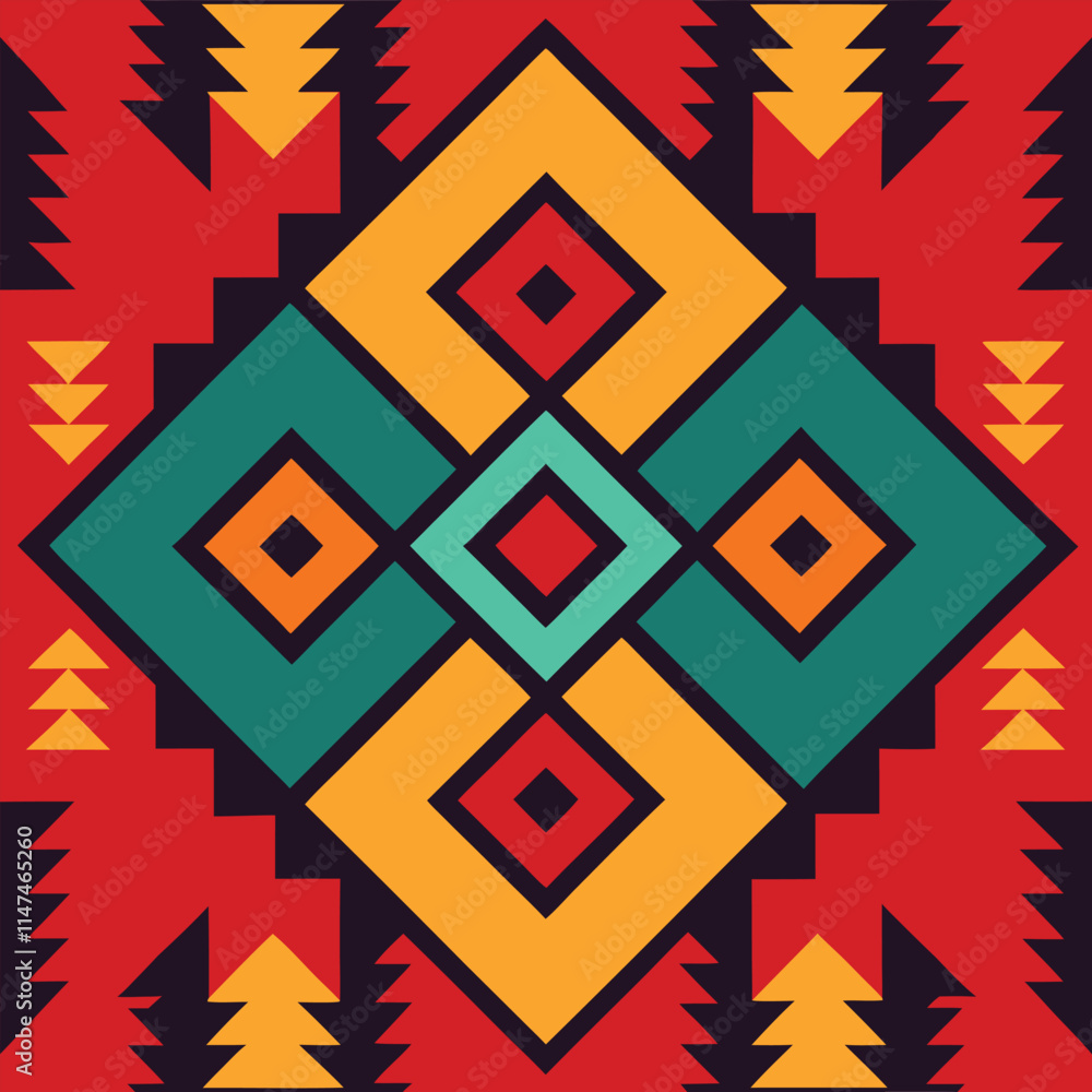 tribal seamless colorful geometric pattern. tribal seamless colorful geometric pattern.