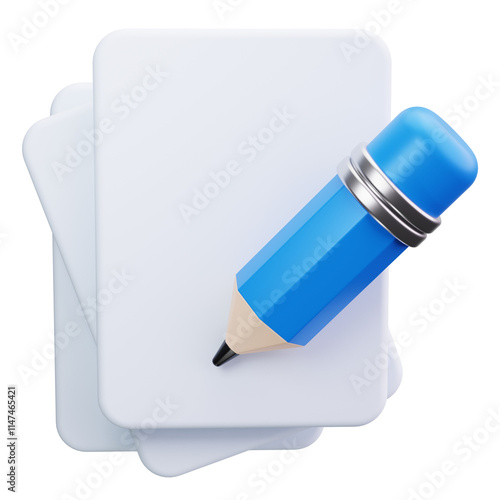 writing 3d render icons