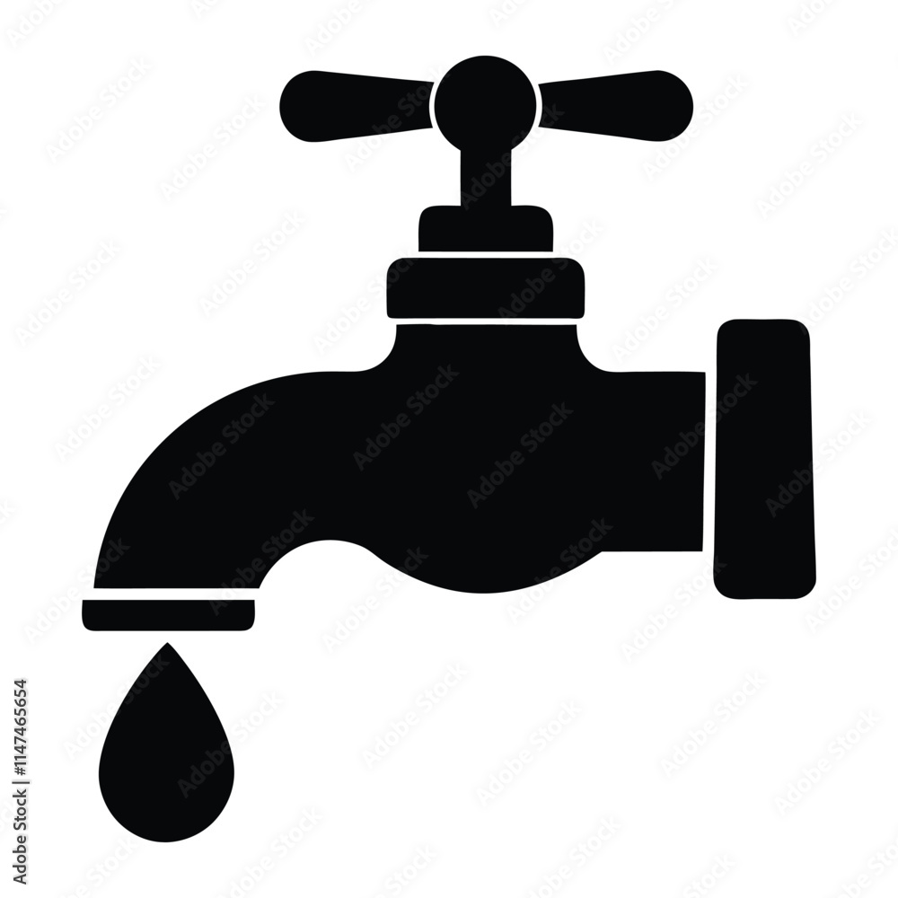 water tap icon silhouette logo template. water tap icon silhouette logo template.