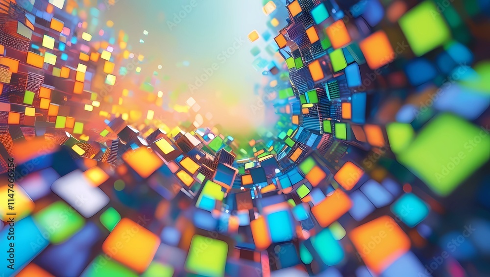 Obraz premium colorful pixelated abstract background and textures