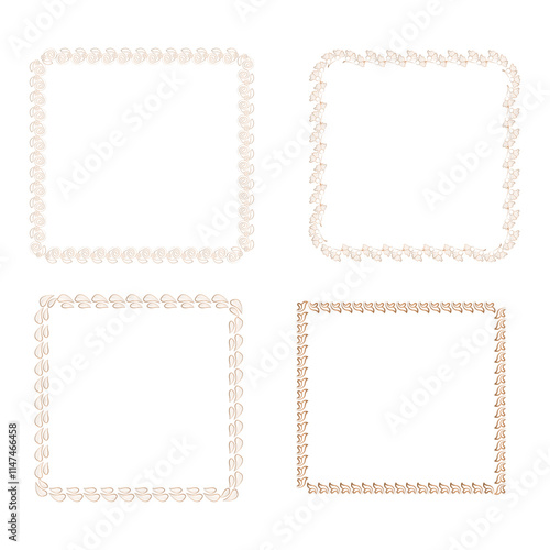 Luxury Decorative vintage gold frames and borders set, Gold photo frame with corner gold line floral for picture, Vector design decoration pattern style. border design is pattern Thai art style