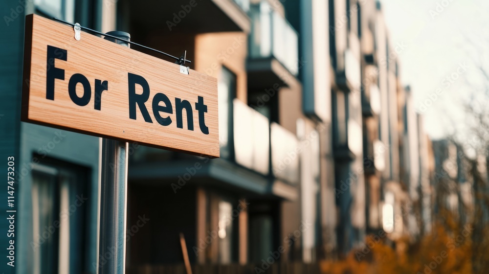 For rent sign displayed on a residential building, symbolizing opportunities for new beginnings and the dynamic nature of urban living. For rent sign displayed on a residential building, symbolizing opportunities for new beginnings and the dynamic nature of urban living.