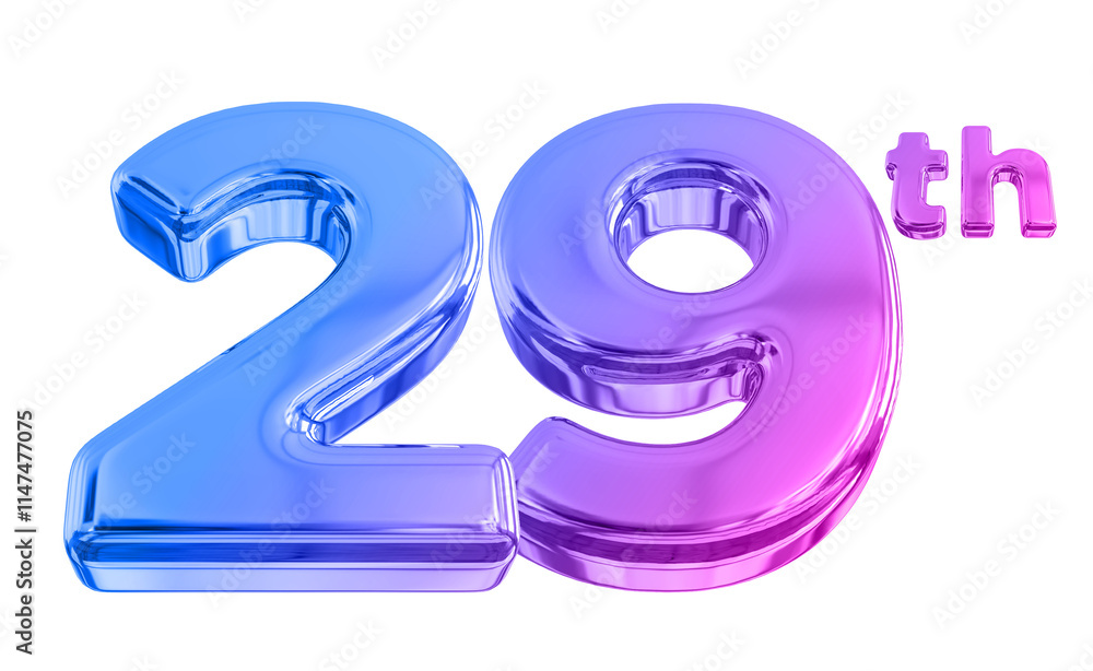 29 Year Anniversary Gradient Number 29 Year Anniversary Gradient Number