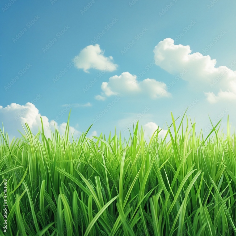 Fototapeta premium green grass and blue sky