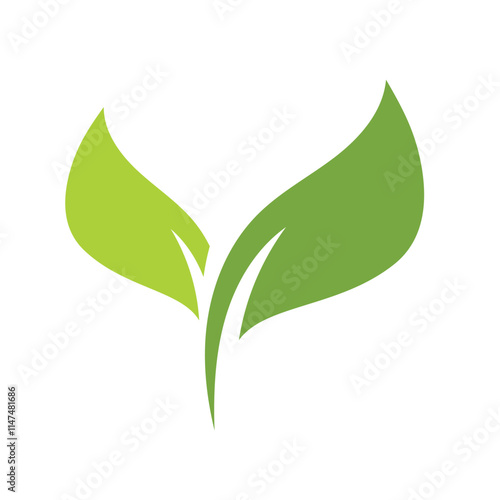 Vegan leaf green eco logo nature