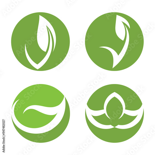 Wallpaper Mural Vegan leaf green eco logo nature Torontodigital.ca