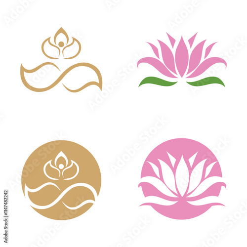 Elegant Lotus Flower Logo Design