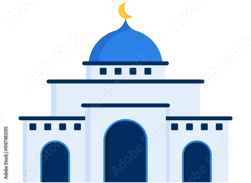 Beautiful mosque muslim building islamic clipart illustration