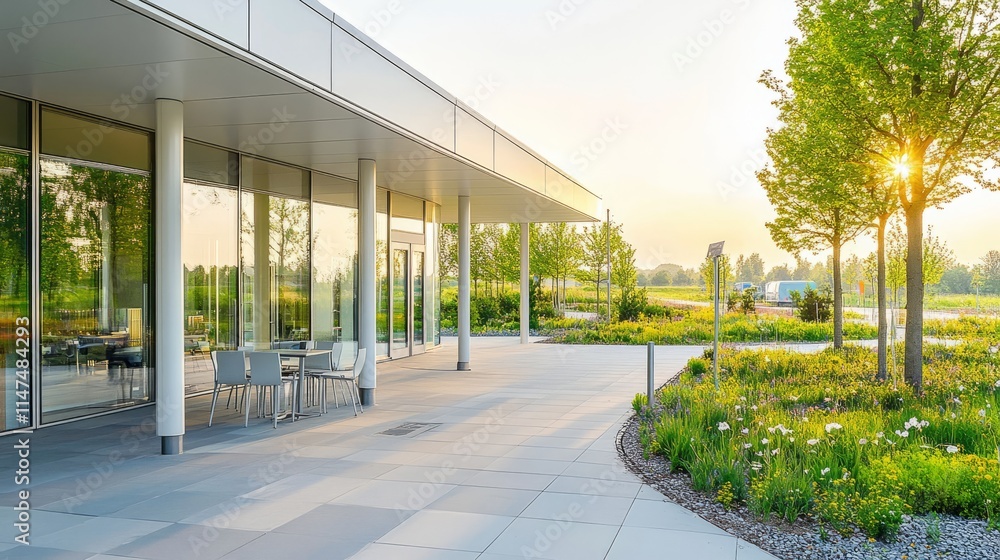 Obraz premium Modern hospital isolation ward exterior showcasing advanced medical facilities and compassionate care, emphasizing the importance of health infrastructure in safeguarding public well-being