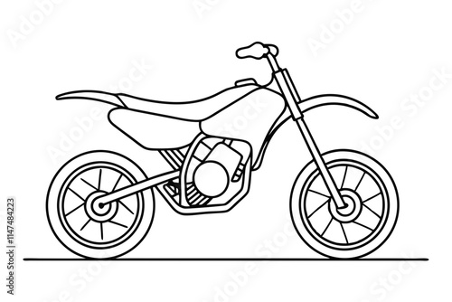 Dirt Bike Vector Illustration Simple Line Art with a Thrilling Twist