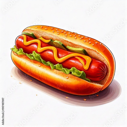 hot dog with ketchup and mustard