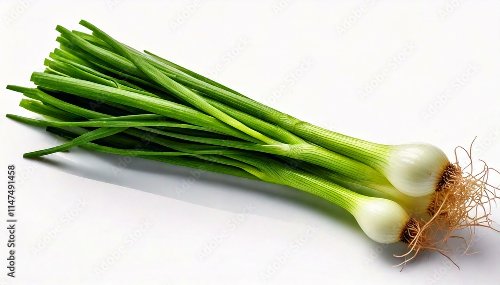 Obraz premium a Scallion on a white background