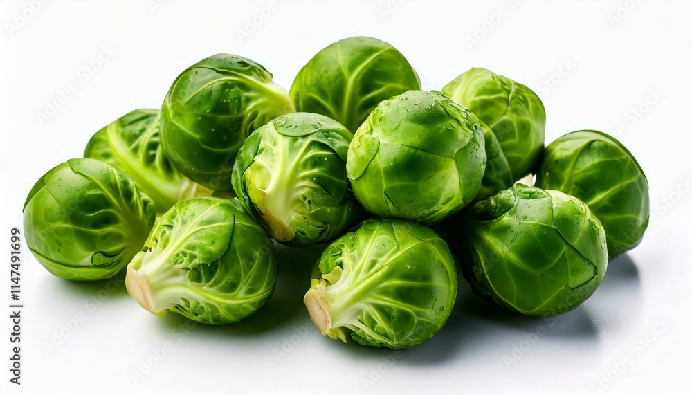 the brussels sprouts on a white background