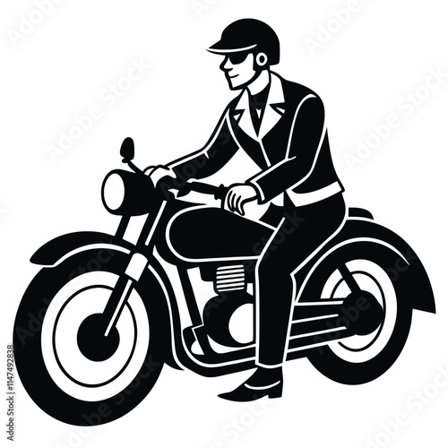 A biker riding a bike silhouette