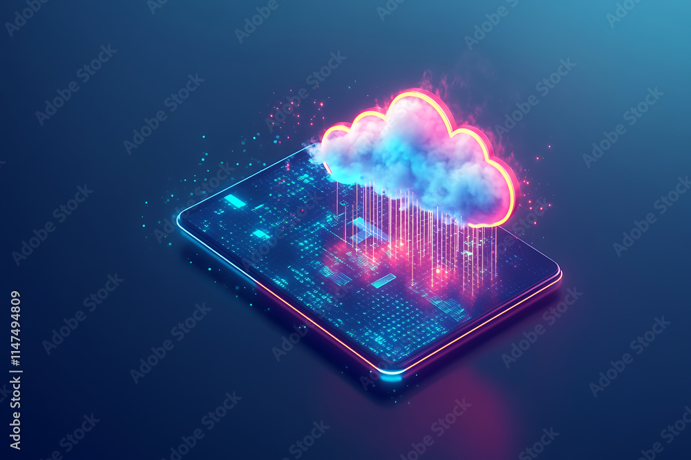 Cloud Computing Mobile Technology Visualization Cloud Computing Mobile Technology Visualization
