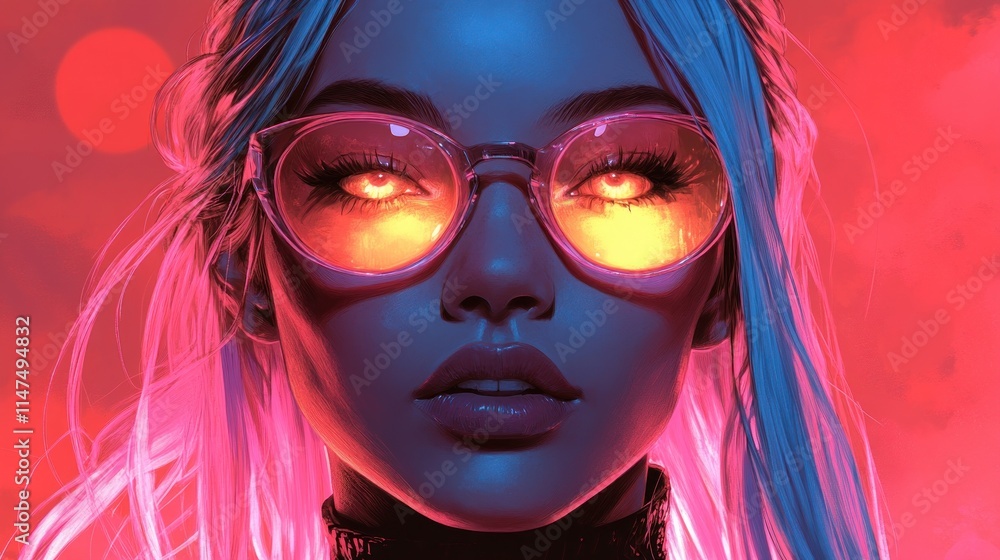 Cyberpunk Girl with Glowing Eyes Cyberpunk Girl with Glowing Eyes