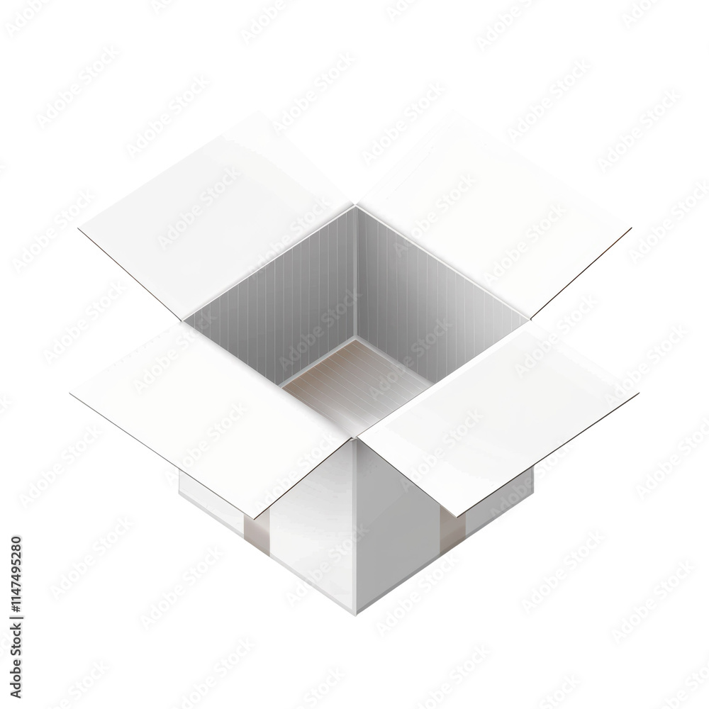 Open Box Sticker Isolated on Transparent or White Background, PNG Open Box Sticker Isolated on Transparent or White Background, PNG