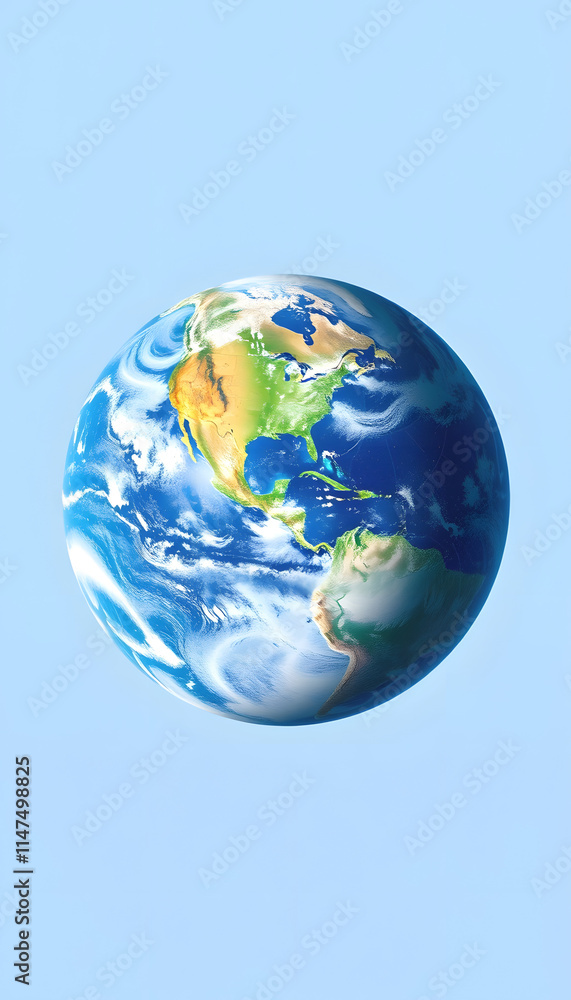 Obraz premium blue marble planet earth, simple style, with white tones