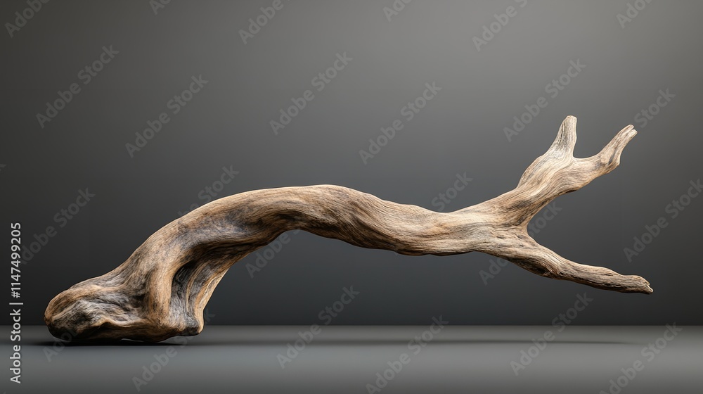 Fototapeta premium Weathered Driftwood Branch by the Water's Edge