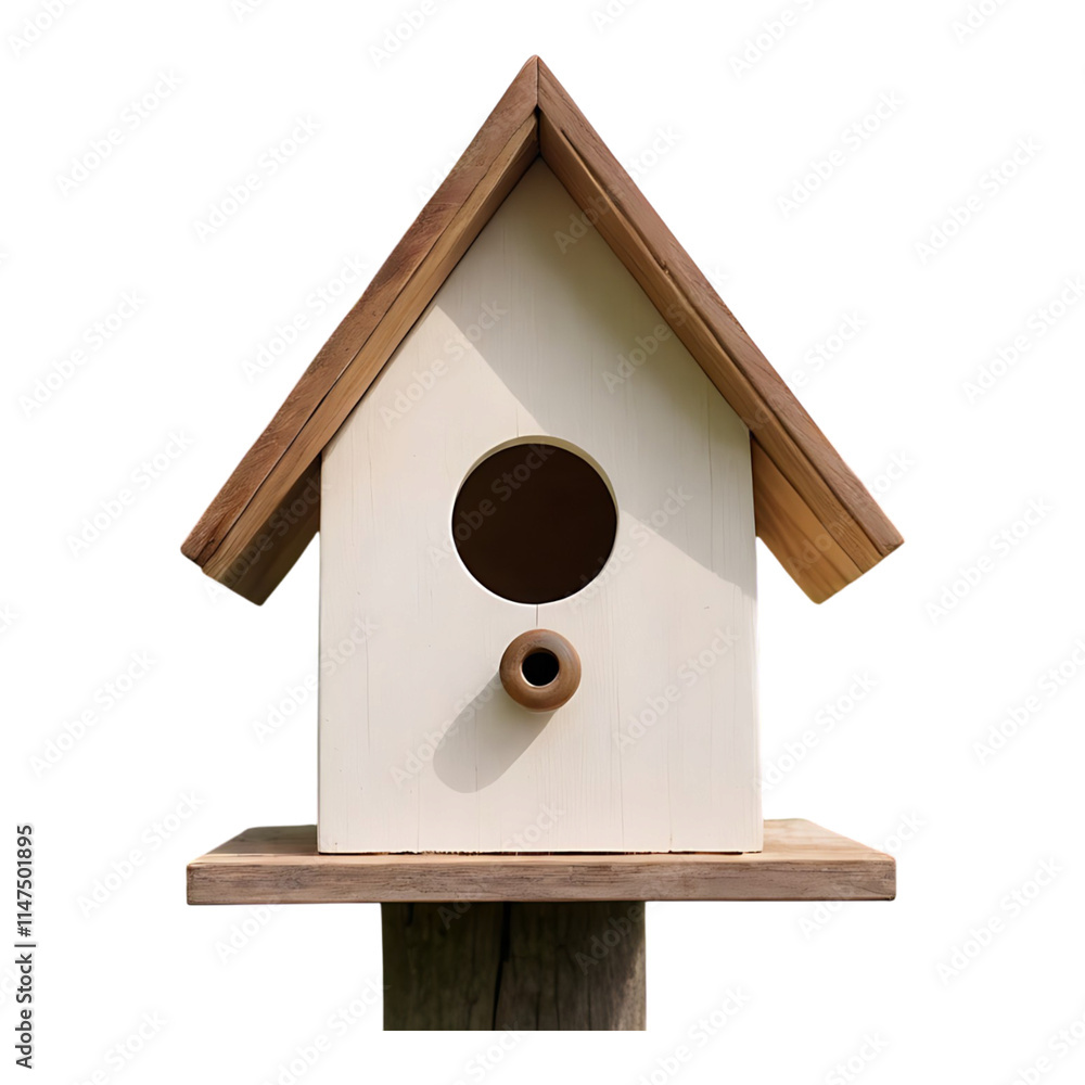 Another small birdhouse with an angled roof. Another small birdhouse with an angled roof.
