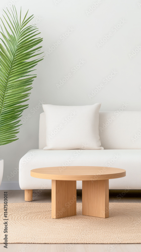 Modern living room design featuring minimalist furniture and greenery in a bright space Modern living room design featuring minimalist furniture and greenery in a bright space