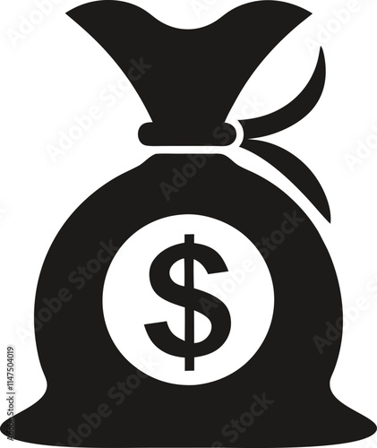 Dollar black silhouette logo icon